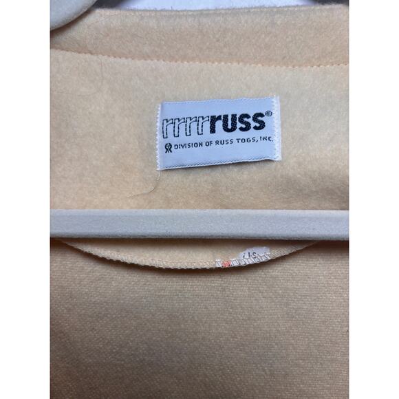 Vintage Russ Pale Butter Yellow Cardigan Sweater Grandpa Grandma Modest XL - Picture 4 of 6